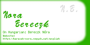 nora bereczk business card
